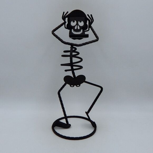 PartyLite Mr. Bones Metal Skeleton Halloween Tealight Candle Holder Retired - Picture 6 of 15